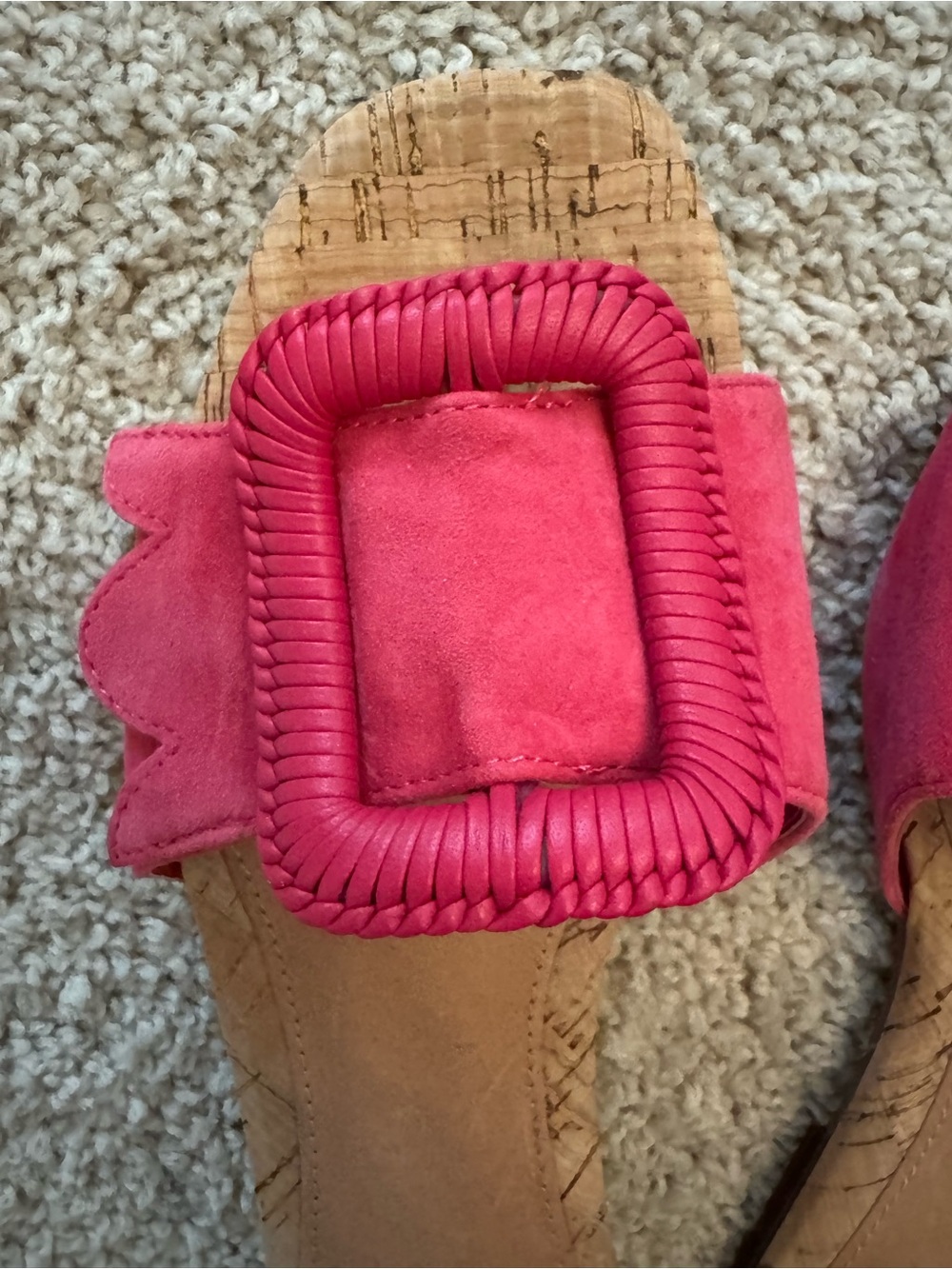 Birdies Pink Suede Slide Sandals - Picture 2 of 5